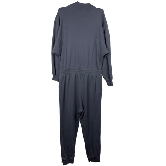 FRAME Easy Jumpsuit Faded Noir Organic Pima Cotton French Terry XL - Picture 7 of 15